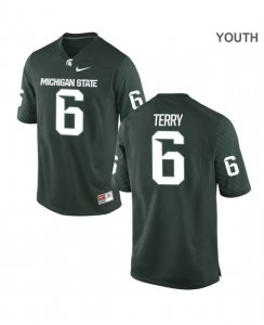 Youth Damion Terry Michigan State Spartans #6 Nike NCAA Green Authentic College Stitched Football Jersey NN50B00DT